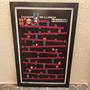 Poster - Donkey Kong Level One, 12 x 18 inch Gel-Coated Framed (NEW) - Nintendo